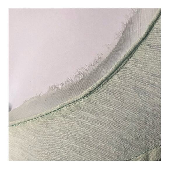 Anthropologie Lilka Mint Green Knit Tank Top Lace Ruffle Trim Small - Picture 15 of 16